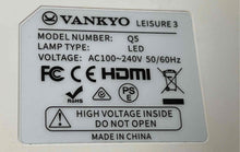 Load image into Gallery viewer, Vankyo Leisure 3 White Portable Built In Speakers LED Mini Projector Not Tested