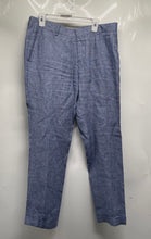 Load image into Gallery viewer, Murano Mens Blue Linen Alex Fit Slash Pocket Flat Front Dress Pants Size 34/30
