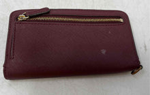 Load image into Gallery viewer, Michael Kors Womens Wine Red Saffiano Leather ID Window Bifold Wallet