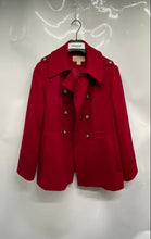 Load image into Gallery viewer, Michael Kors Womens Red Long Sleeve Regular Fit Double-Breasted Peacoat Size L/G