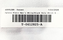 Load image into Gallery viewer, Calvin Klein Mens White Black Short Sleeve Collared Quick-Drying Polo Shirt Sz M