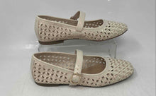 Load image into Gallery viewer, Kelly & Katie Womens Nia Beige Leather Perforated Mary Jane Flats Size 6.5M