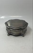 Load image into Gallery viewer, Silver-Tone Plated Lion Paw Feet Ornate Velvet Lined Jewelry Trinket Box