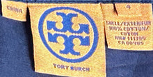 Load image into Gallery viewer, Tory Burch Womens Blue Cotton Collared Long Sleeve Button-Up Shirt Size 4
