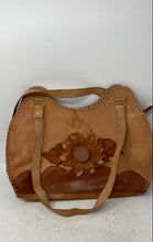 Load image into Gallery viewer, Paulette Womens Brown Leather Double Handle Travel Tote Handbag