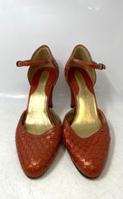 Load image into Gallery viewer, Antonio Melani Womens Dark Orange Leather Ankle Strap Heels Size 9.5M