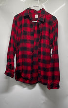 Load image into Gallery viewer, Gap Mens Red Black Plaid Collared Long Sleeve Button-Up Shirt Size S