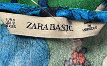 Load image into Gallery viewer, Zara Basic Womens Multicolor Floral Bell Sleeve Blouse Top Size Small
