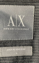 Load image into Gallery viewer, Armani Exchange Mens Black Striped Long Sleeve Collared Button-Up Shirt Size L
