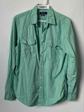 Load image into Gallery viewer, Polo Ralph Lauren Mens Green Beach Twill Long Sleeve Button-Up Shirt Size Small