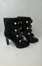 Load image into Gallery viewer, Karl Lagerfeld Womens Brayden Black Stiletto Heel Embellished Ankle Booties Sz 9