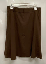 Load image into Gallery viewer, AK Anne Klein Womens Brown Stretch Belt Loops Knee-Length Flare Skirt Size 12P