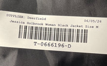 Load image into Gallery viewer, Jessica Holbrook Womens Black Long Sleeve Button-Front Leather Jacket Size M