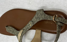Load image into Gallery viewer, Michael Kors Womens Brown Gray Signature Print Flat Thong Sandals Size 9.5M