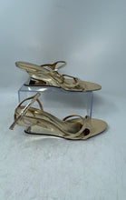 Load image into Gallery viewer, Zara Womens Gold-Tone Open Toe Wedge Heel Ankle Strap Sandals Size EUR 40