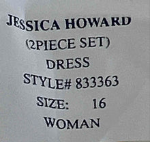 Load image into Gallery viewer, Jessica Howard Womens Ivory Embroidered Two-Piece Blazer & Dress Set Size 16
