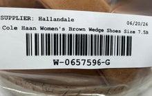 Load image into Gallery viewer, Cole Haan Womens Aislin Brown Open Toe Wedge Heel Slingback Sandals Size 7.5B