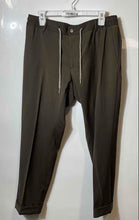 Load image into Gallery viewer, Santaniello Mens Brown Flat Front Cuffed Hem Drawstring Trouser Pants Size 52