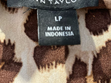 Load image into Gallery viewer, Ann Taylor Womens Brown Animal Print Long Sleeve Button-Up Shirt Size LP