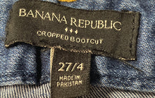 Load image into Gallery viewer, Banana Republic Womens Blue Denim Cropped Bootcut Leg Jeans Size 27/4 With Tag