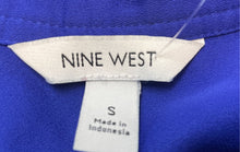 Load image into Gallery viewer, Nine West Womens Blue 3/4 Sleeve Stand Collar Button Front Blouse Top Size S