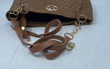 Load image into Gallery viewer, MKF Collection Womens Dark Brown Monogram Leather Designed Shoulder Purse