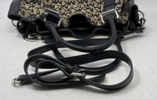 Load image into Gallery viewer, Michael Kors Womens Brookville Black Beige Monogram Canvas Shoulder Handbag