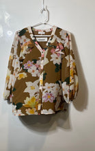 Load image into Gallery viewer, Calvin Klein Womens Multicolor Floral Print Long Sleeve Blouse Top Size M
