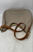 Load image into Gallery viewer, Valentina Womens Brown & Beige Genuine Leather Shoulder Strap Hobo Bag