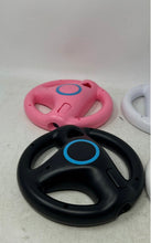 Load image into Gallery viewer, Nintendo Wii White Black Pink Racing Steering Wheels Untested Lot Of 4 Pcs