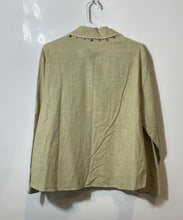 Load image into Gallery viewer, Zara Womens Khaki Cotton Long Sleeve Collared Regular Fit Button-Up Shirt Size L