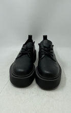 Load image into Gallery viewer, H&M Mens Black Leather Round Toe Lace-Up Low Top Sneaker Shoes Size 9.5