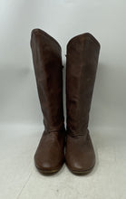 Load image into Gallery viewer, Unbranded Womens Brown Leather Back Lace-Up Knee High Booties Size EUR 40