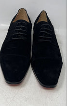 Load image into Gallery viewer, Milanoo Mens Black Lace-Up Low Top Almond Toe Derby Dress Shoes Size 46