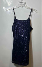Load image into Gallery viewer, Aeropostale Womens Blue Sequin Adjustable Strap Mini Dress Size M With Tag
