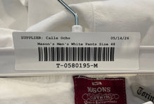 Load image into Gallery viewer, Mason's Mens White Flat Front Slash Pocket Straight Leg Dress Pants Size 48