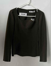 Load image into Gallery viewer, Zara Womens Green Long Sleeve Square Neck Regular Fit Blouse Top Size M With Tag