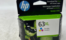 Load image into Gallery viewer, HP 63XL Tri Color High Yield Inkjet Printer Original Ink Cartridge Sealed