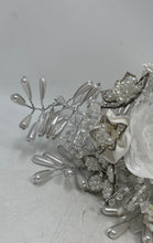 Load image into Gallery viewer, Large Bridal White Artificial Flowers With Crystals And Shapes Brooches