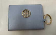 Load image into Gallery viewer, Tommy Hilfiger Womens Blue Leather Key Ring Snap Bifold Card Holder Wallet