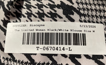 Load image into Gallery viewer, The Limited Womens Black White Houndstooth Split Neck Blouse Top Size M