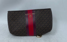 Load image into Gallery viewer, Michael Kors Womens Brown Red Signature Print Adjustable Strap Fanny Pack