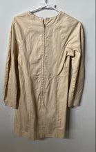 Load image into Gallery viewer, Banana Republic Womens Cream Long Sleeve Back Zip Crew Neck Mini Dress Size 4
