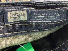 Load image into Gallery viewer, Miss Me Womens Blue Denim Stretch Pockets Embroidered Bootcut Jeans Size 30