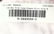 Load image into Gallery viewer, H&M Mens Pink Long Sleeve Slim Fit Collared Button-Up Shirt Size Medium