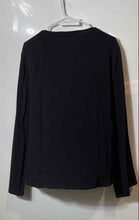 Load image into Gallery viewer, Josephine Chaus Womens Black Floral Print V-Neck Blouse Top Size Large