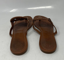 Load image into Gallery viewer, Authentic Tory Burch Womens Miller Brown Leather Thong Sandals Size 9M Damaged