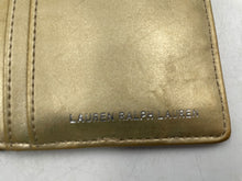 Load image into Gallery viewer, Authentic Lauren Ralph Lauren Womens Gold-Tone Leather Flap Clutch Wallet