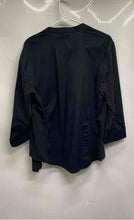 Load image into Gallery viewer, Anne Klein Womens Black Roll Tab Sleeve Collared Full-Zip Blouse Top Size L