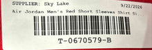 Load image into Gallery viewer, Air Jordan Mens Red Short Sleeve Crew Neck Pullover T-Shirt Size Large